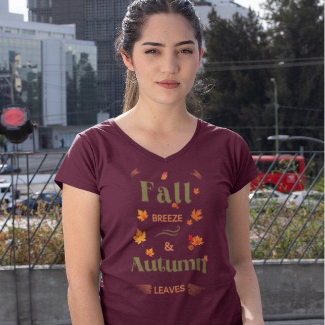Camiseta Diseño de la Brisa Caída y las Hojas de Otoño (Subido por el creador)