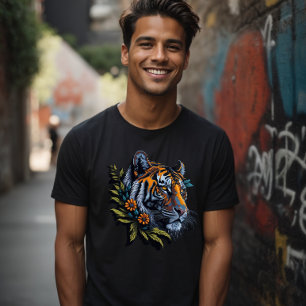 Camiseta Diseño de la cabeza del tigre de moda en Bengala, 