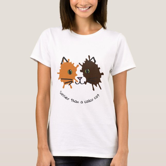 Camiseta Diseño de la cara del gato de calicó (Anverso)
