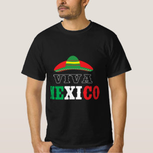 Camiseta Diseño de la celebración Viva México Sombrero