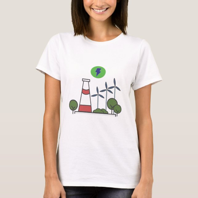 Camiseta Diseño de la central nuclear (Anverso)