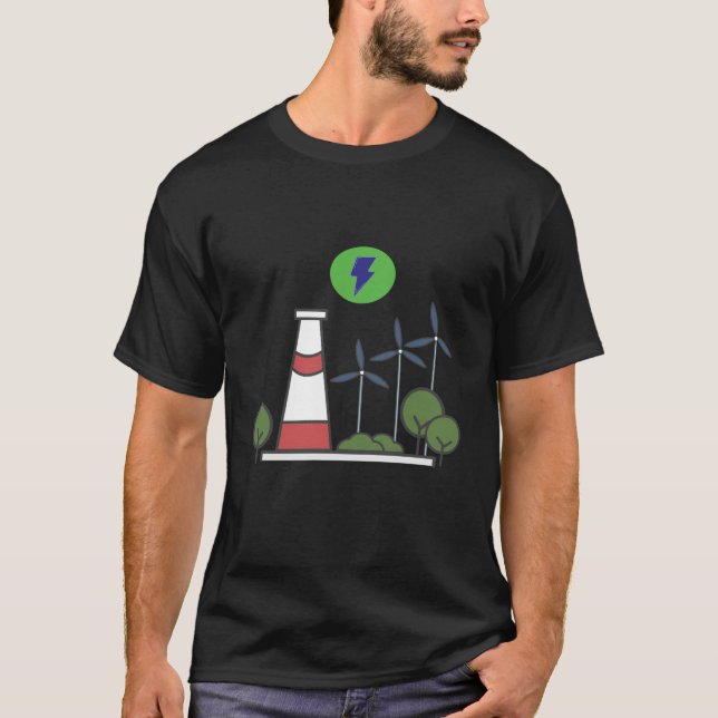 Camiseta Diseño de la central nuclear (Anverso)
