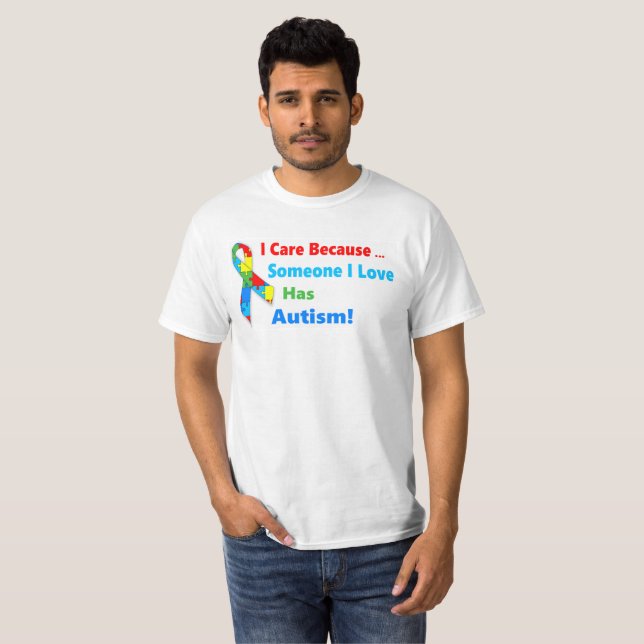 Camiseta Diseño de la cinta de la conciencia del autismo (Anverso completo)