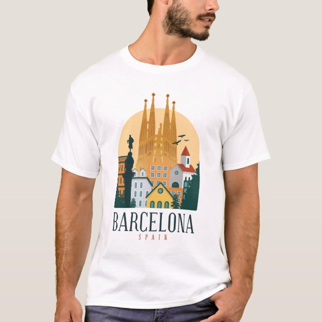 Camiseta Diseño de la ciudad de Barcelona (Anverso)