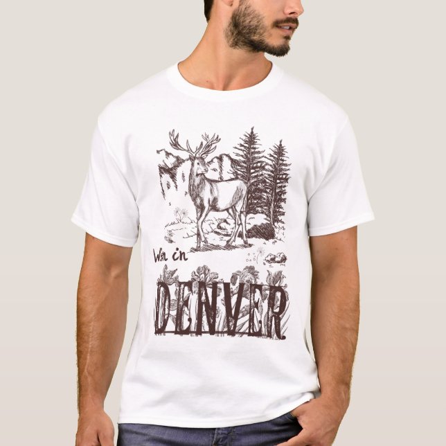 Camiseta Diseño de la escena natural de los ciervos de Denv (Anverso)