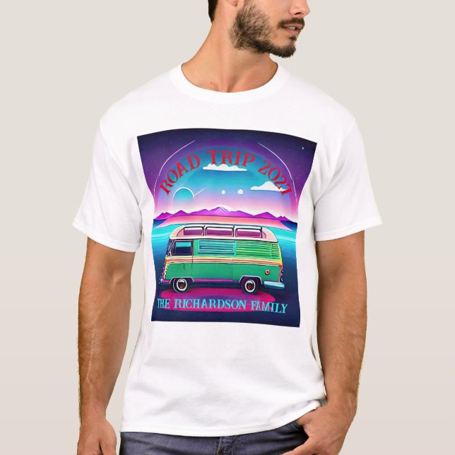 Camiseta Diseño de la familia de viajes por carretera (Anverso)