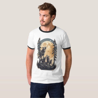 Camiseta Diseño de la familia Lobo de la Luna,