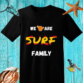 Camiseta Diseño de la familia Surf con mano shaka y bandera