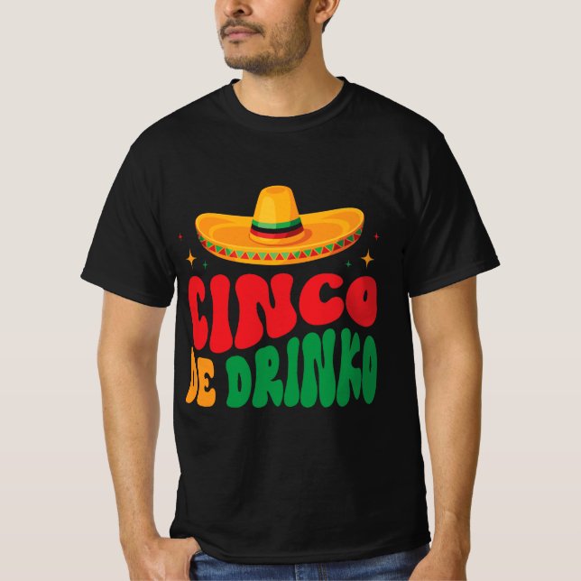 Camiseta Diseño de la Fiesta de Cinco de Drinko (Anverso)