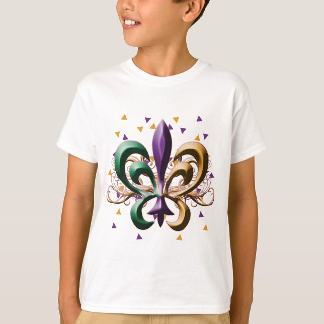 Camiseta Diseño de la flor de lis del carnaval (Anverso)