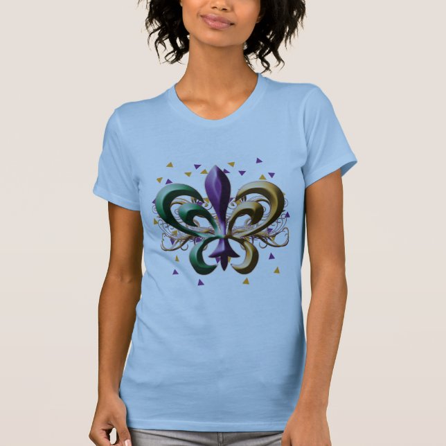Camiseta Diseño de la flor de lis del carnaval (Anverso)