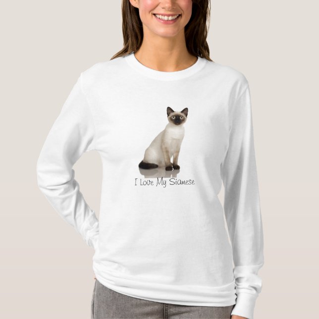 Camiseta Diseño de la fotografía del gato siamés (Anverso)