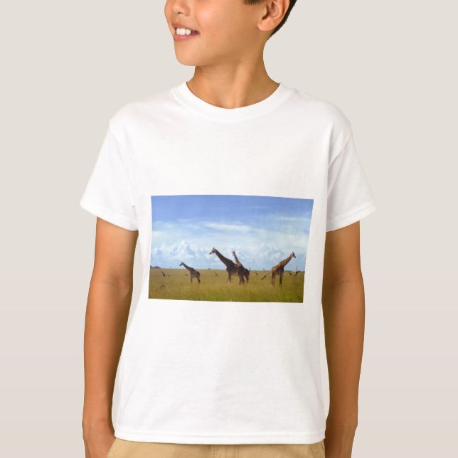 Camiseta Diseño de la Girafa del Parque Nacional de Nairobi (Anverso)