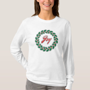 Camiseta Diseño de la guirnalda navideña: alegría
