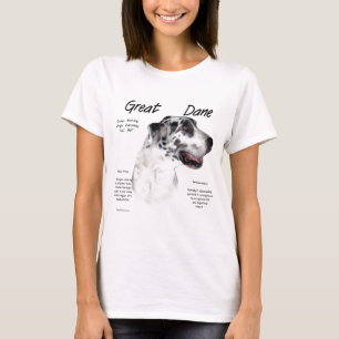 Camiseta Diseño de la historia del Harlequin Great Dane