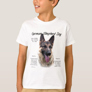 Camiseta Diseño de la historia del perro de pastor alemán