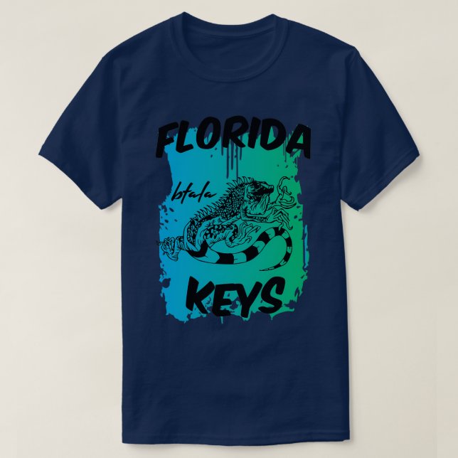 Camiseta Diseño de la Iguana de las Claves de Florida (Diseño del anverso)