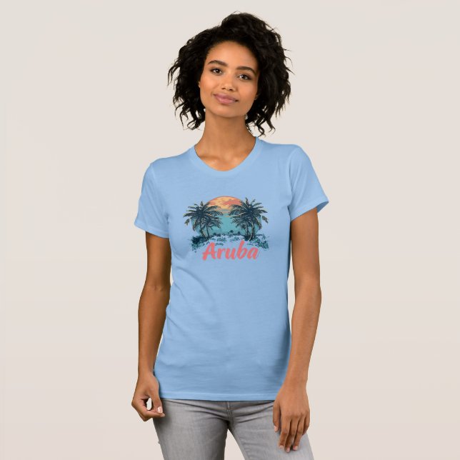 Camiseta Diseño de la isla de Aruba (versión 2) - Bella+Ca  (Anverso completo)