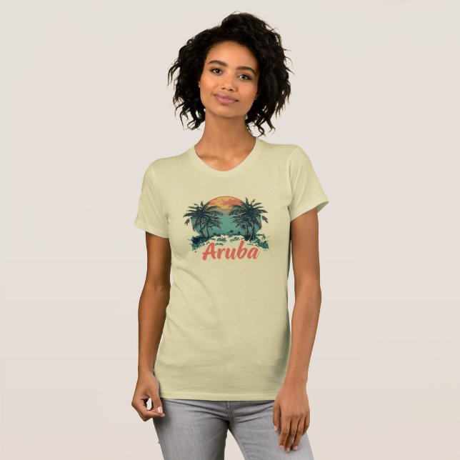 Camiseta Diseño de la isla de Aruba (versión 2) - Bella+Ca  (Anverso completo)