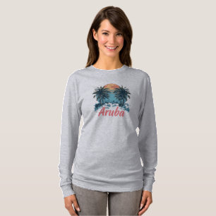 Camiseta Diseño de la isla de Aruba (versión 2) - Larga dur