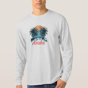 Camiseta Diseño de la isla de Aruba (versión 2) - Larga dur