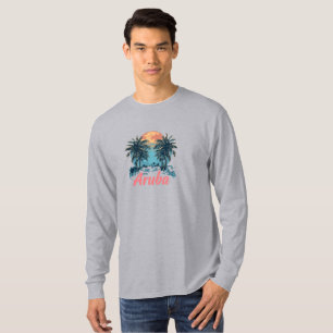 Camiseta Diseño de la isla de Aruba (versión 2) - Larga dur