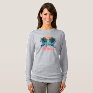 Camiseta Diseño de la isla de Aruba (versión 2) - Larga dur