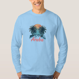 Camiseta Diseño de la isla de Aruba (versión 2) - Larga dur