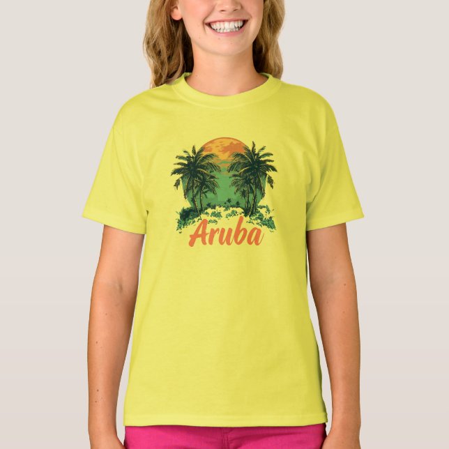 Camiseta Diseño de la isla de Aruba (versión 2) - T-S básic (Anverso)