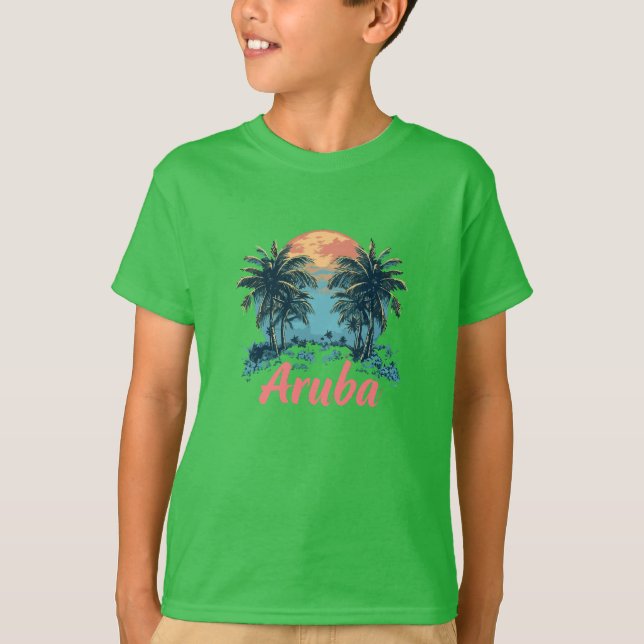 Camiseta Diseño de la isla de Aruba (versión 2) - T-Sh bási (Anverso)