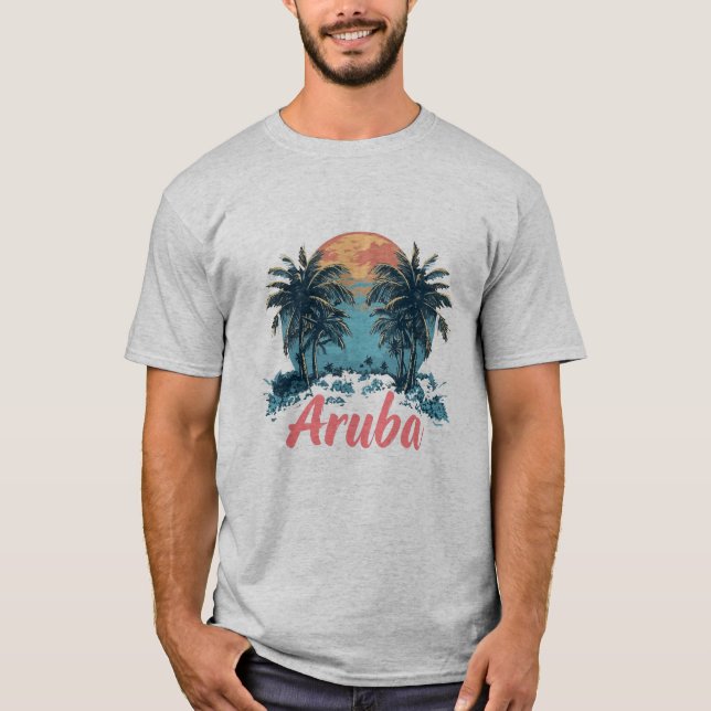 Camiseta Diseño de la isla de Aruba (versión 2) - T-Sh bási (Anverso)