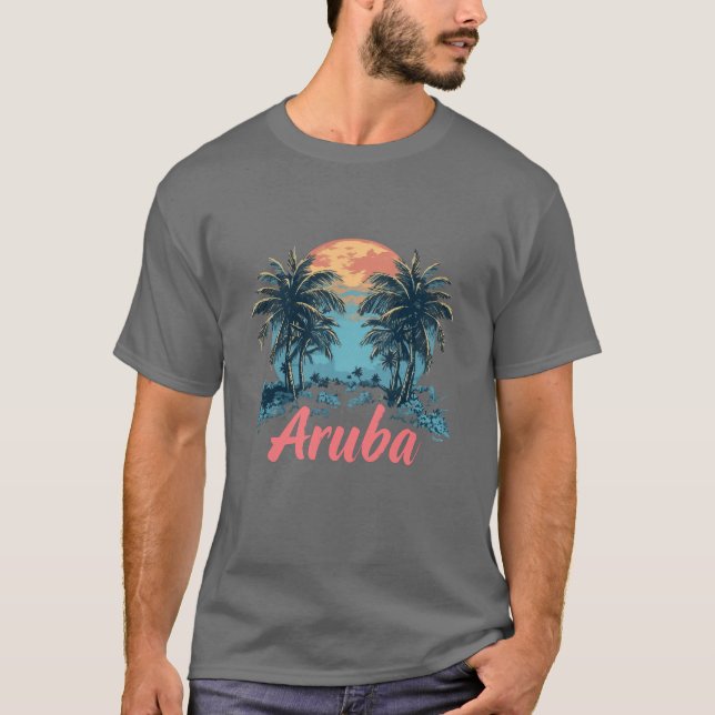 Camiseta Diseño de la isla de Aruba (versión 2) - T-Shi osc (Anverso)