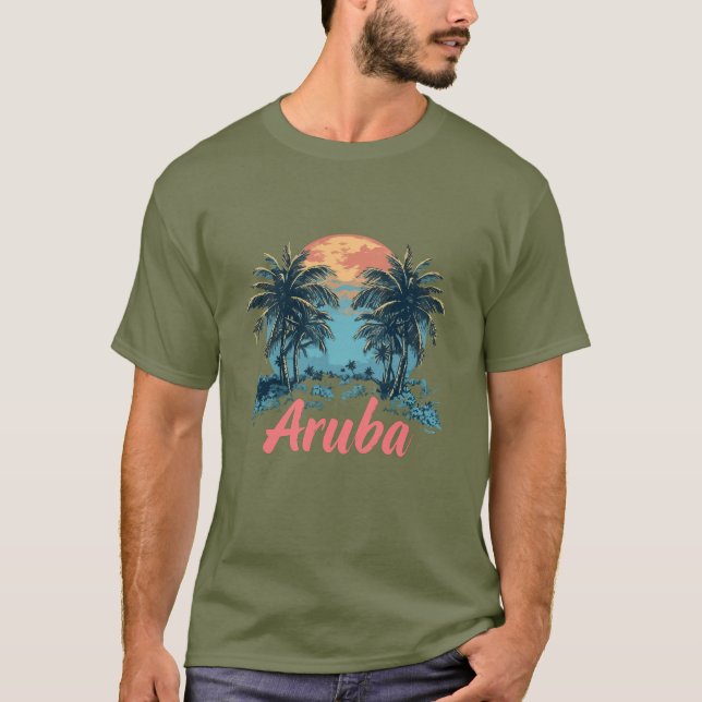 Camiseta Diseño de la isla de Aruba (versión 2) - T-Shi osc (Anverso)