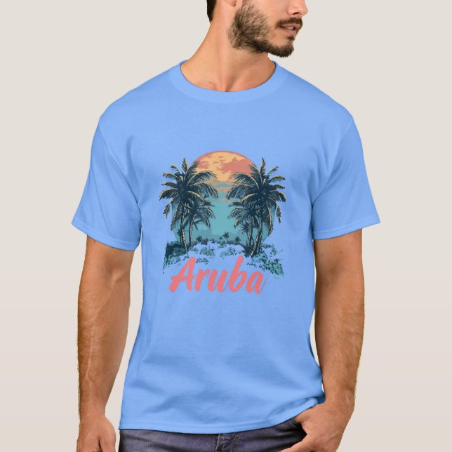 Camiseta Diseño de la isla de Aruba (versión 2) - T-Shi osc (Anverso)