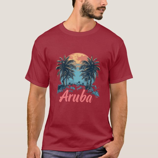 Camiseta Diseño de la isla de Aruba (versión 2) - T-Shi osc (Anverso)