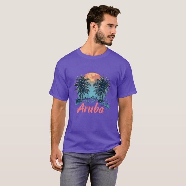 Camiseta Diseño de la isla de Aruba (versión 2) - T-Shi osc (Anverso completo)