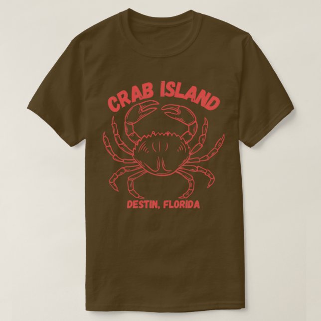 Camiseta Diseño de la Isla del Cangrejo para Destin Florida (Diseño del anverso)