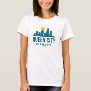 Camiseta Diseño de la Línea Skyline Queen City Charlotte -