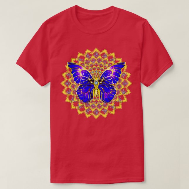 Camiseta Diseño de la mariposa azul (Diseño del anverso)