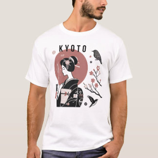 Camiseta Diseño de la mujer japonesa de Kyoto