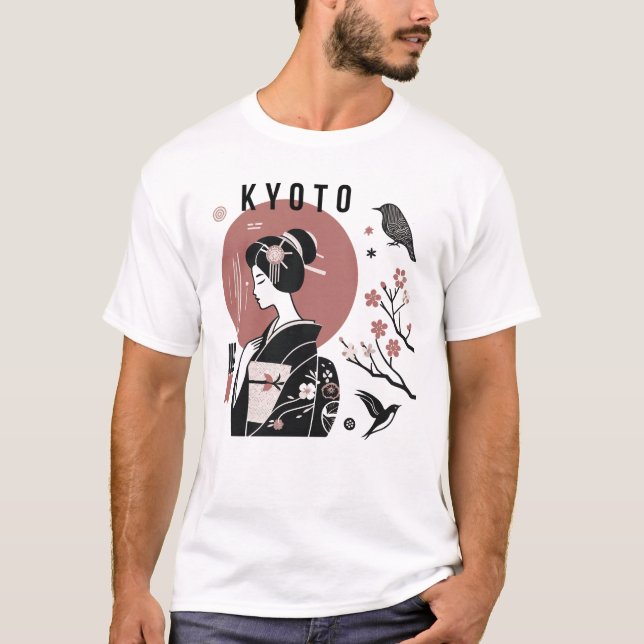 Camiseta Diseño de la mujer japonesa de Kyoto (Anverso)