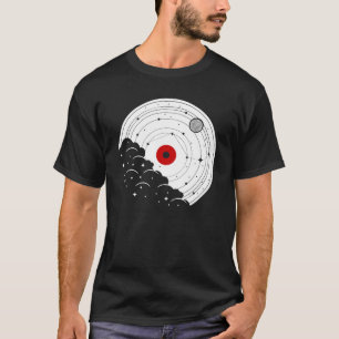Camiseta Diseño de la Naturaleza del Disco Vinil de Música 