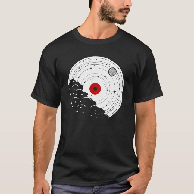 Camiseta Diseño de la Naturaleza del Disco Vinil de Música  (Anverso)