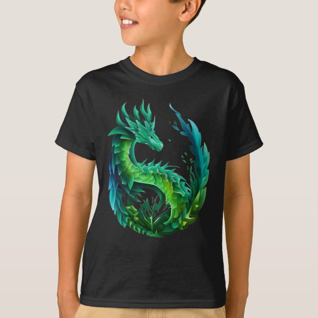 Camiseta Diseño de la naturaleza del dragón del Resumen Ver (Anverso)