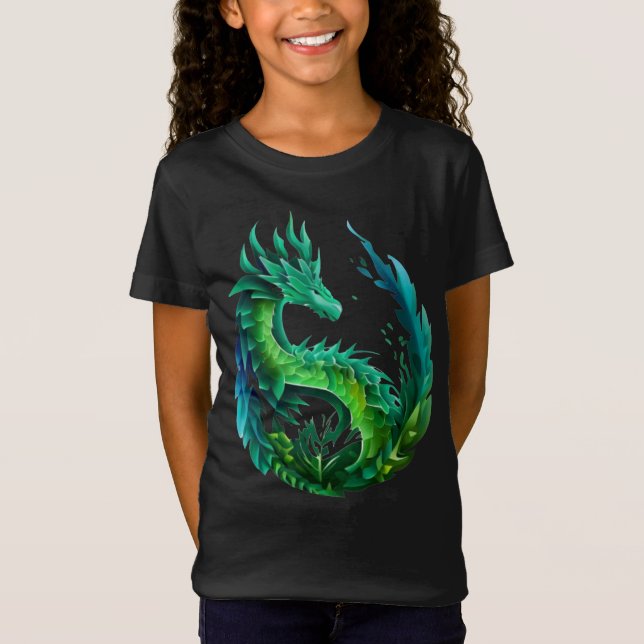 Camiseta Diseño de la naturaleza del dragón del Resumen Ver (Anverso)