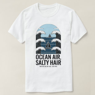 Camiseta Diseño de la ola de navegación de la salazón de ai