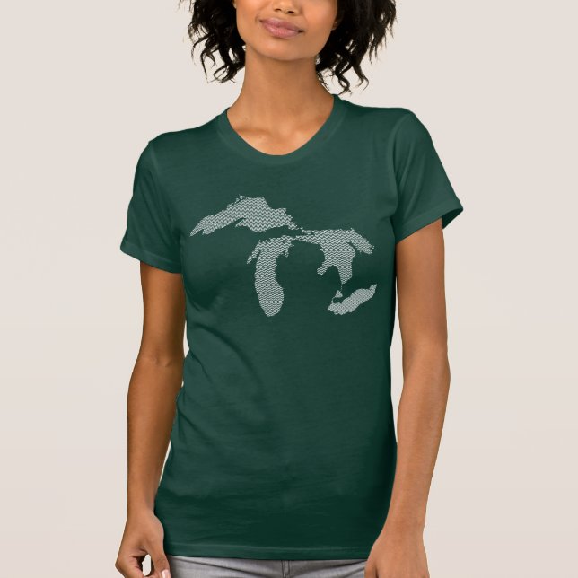 Camiseta Diseño de la onda de las mujeres de Michigan (Anverso)