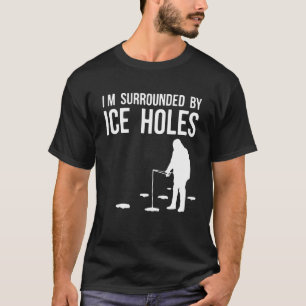 Camiseta Diseño De La Pesca Con Hielo Rodeado De Hielo