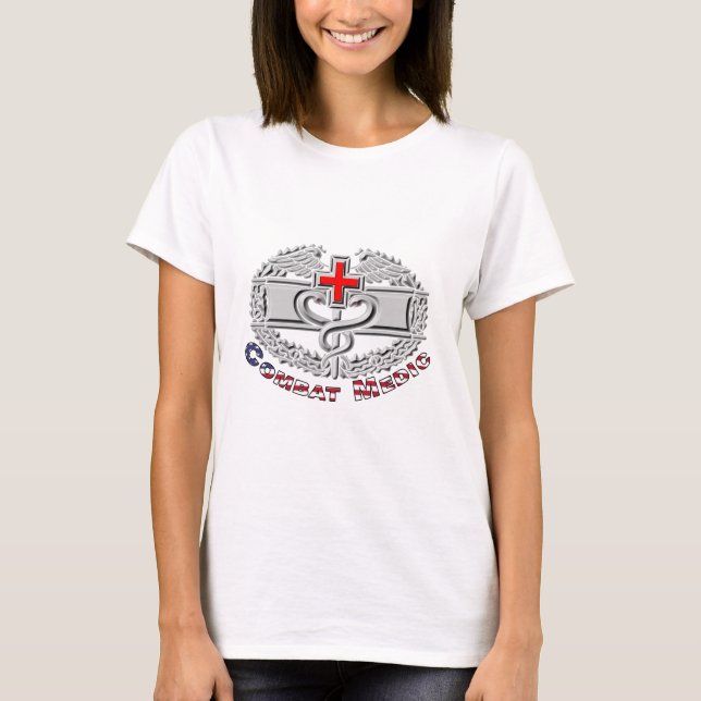 Camiseta Diseño de la placa médica de combate especial (Anverso)