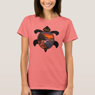 Camiseta Diseño de la puesta del sol/de la tortuga del Na